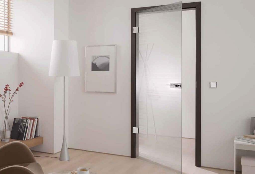 Mẫu cửa kính cường lực 1 cánh đẹp dành cho văn phòng 9 3 cua kinh cuong luc 1 canh mo quay