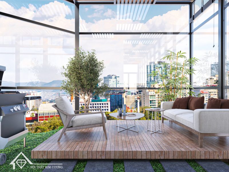 Thiết Kế Nội Thất Nhà Phố 8 mau phong khach dep mô rong khong gian 1