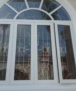 Mẫu cửa sổ nhôm Xingfa 4 cánh uốn vòm cổ điển