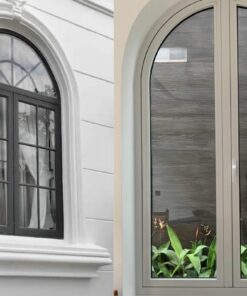 Mẫu cửa sổ nhôm Xingfa 2 cánh uốn vòm mang nét đẹp cổ điển