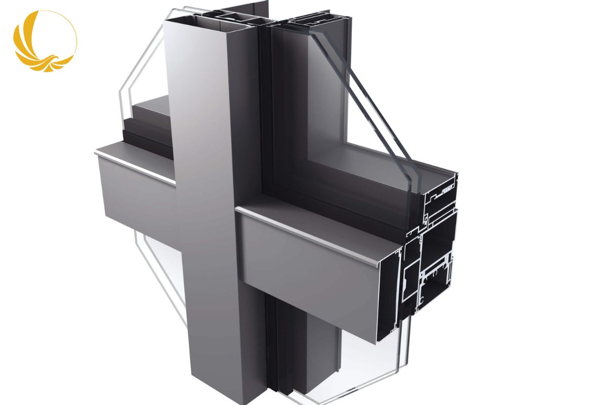 Mẫu vách kính mặt dựng Semi-Unitized kết hợp ưu điểm Stick và Unitized