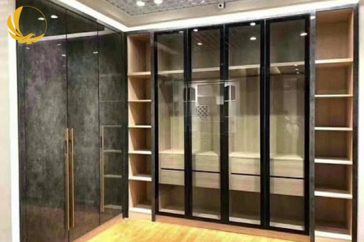 Thiết kế cánh kính tủ quần áo hiện đại cho không gian phòng