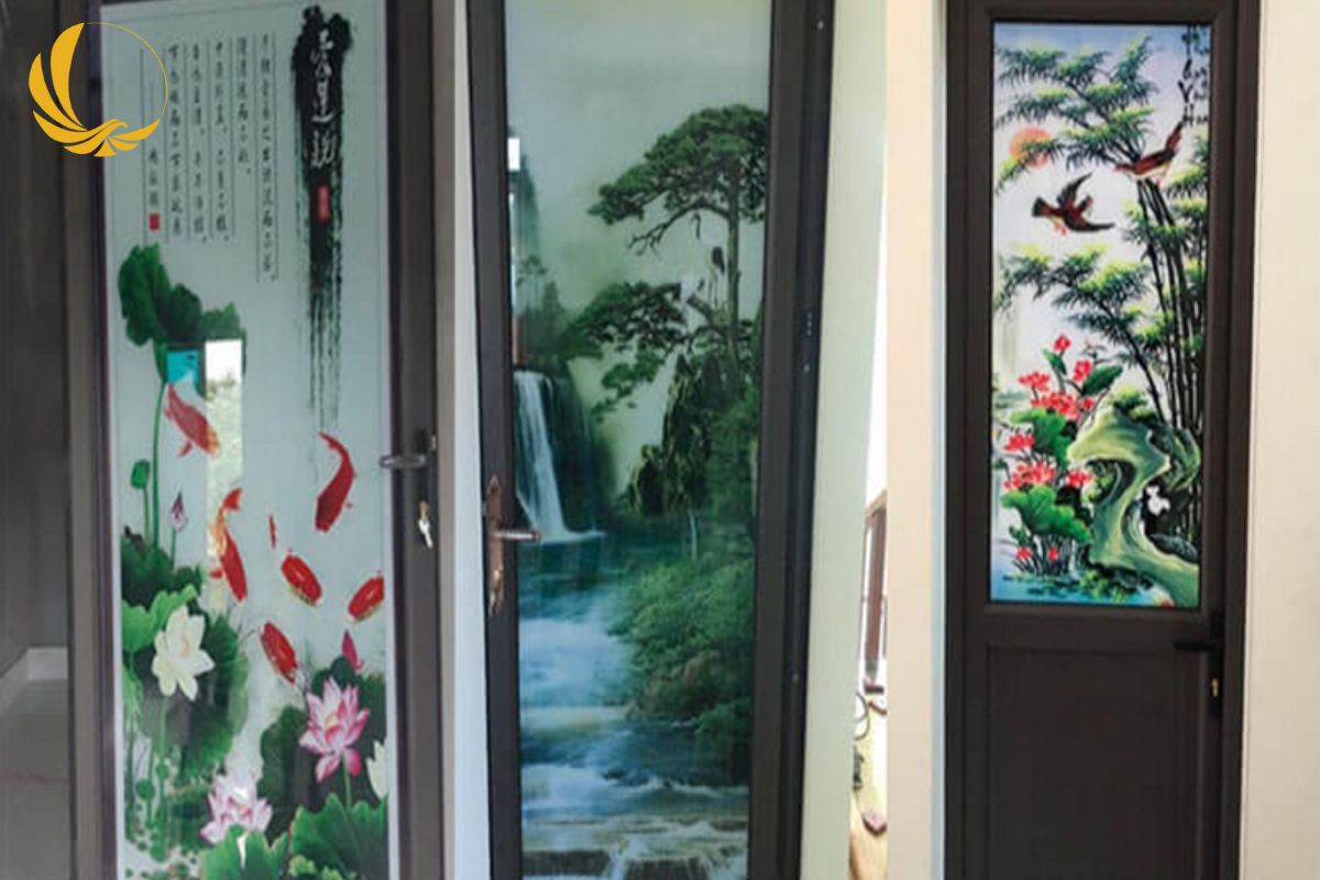 Cửa nhôm kính phòng ngủ 1 cánh kính 3D