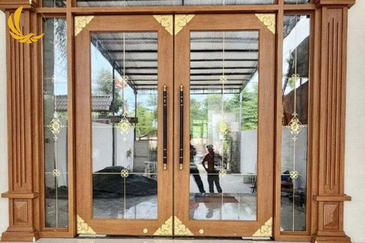 Cửa Nhôm Owin 15 Mẫu cửa nhôm thuỷ lực owin màu vân gỗ