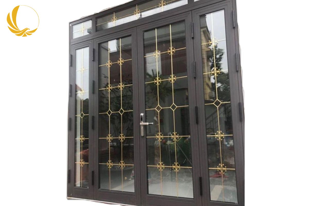 Cửa Nhôm Owin 13 Mẫu cửa nhôm owin thuỷ lực màu đen 2 cánh mở quay