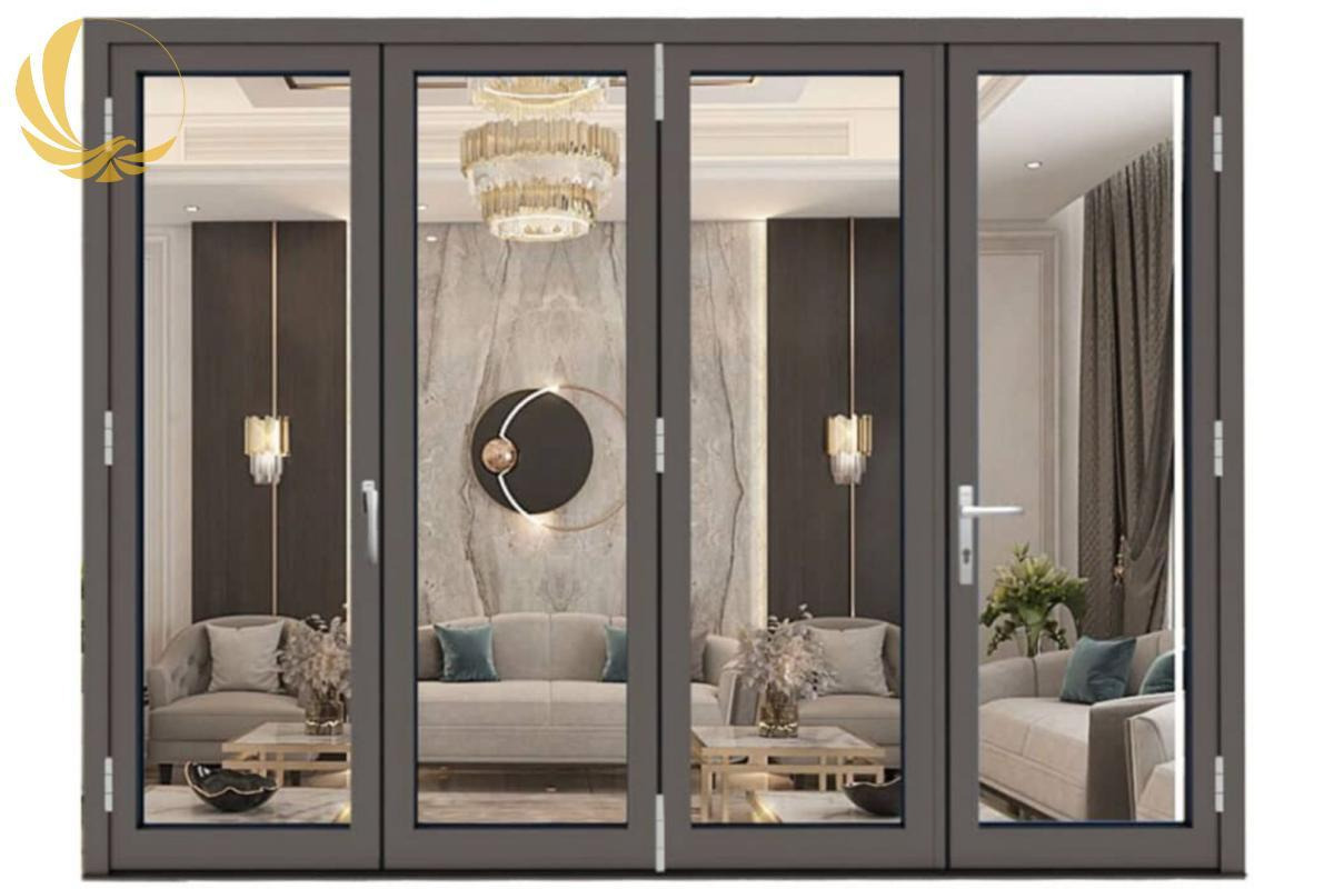 Cửa nhôm xingfa xếp trượt gia công tại biệt thự tại Bình Phước