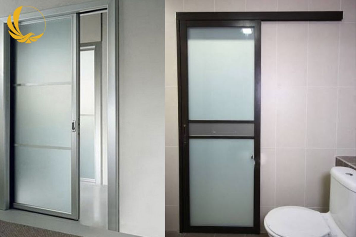 Cửa nhôm toilet mở lùa tối giản, tiết kiệm diện tích và hiện đại