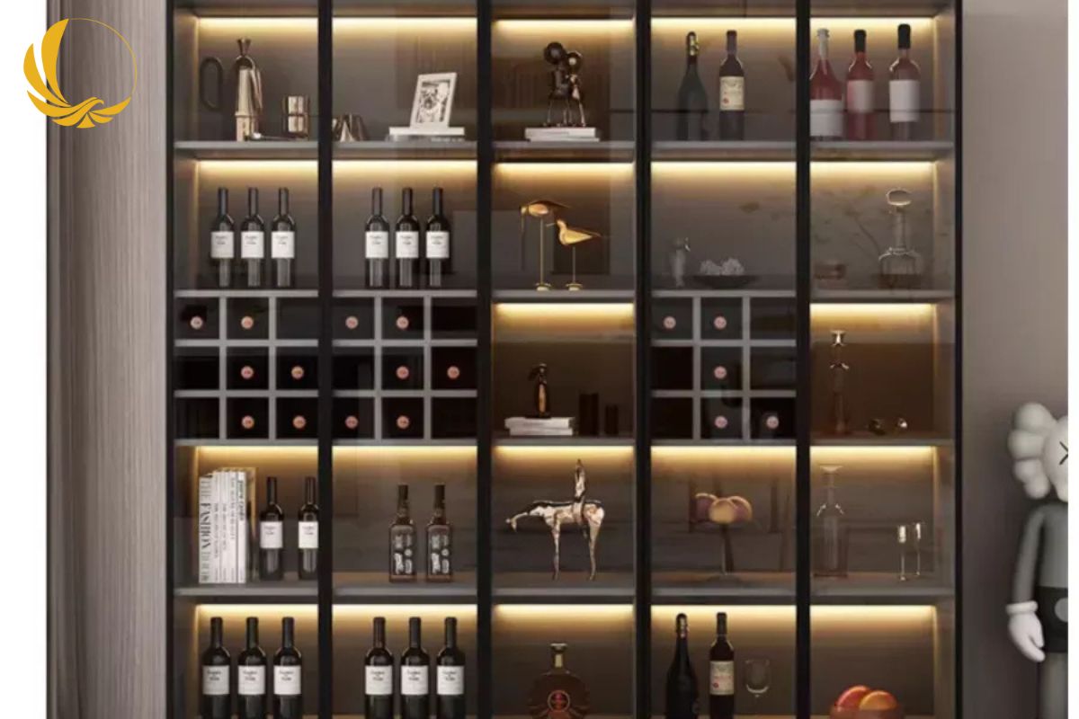 Tủ Rượu Cánh Kính 2 Tủ rượu cánh kính sang trọng hiện đại bảo quản rượu quý tối ưu