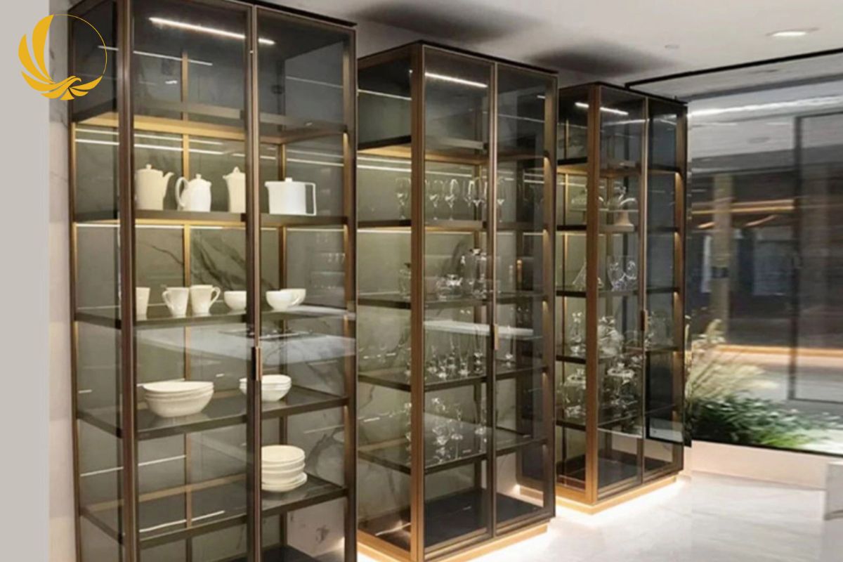 Tủ Rượu Cánh Kính 7 Mẫu tủ cánh kính khung nhôm Slim tối giản