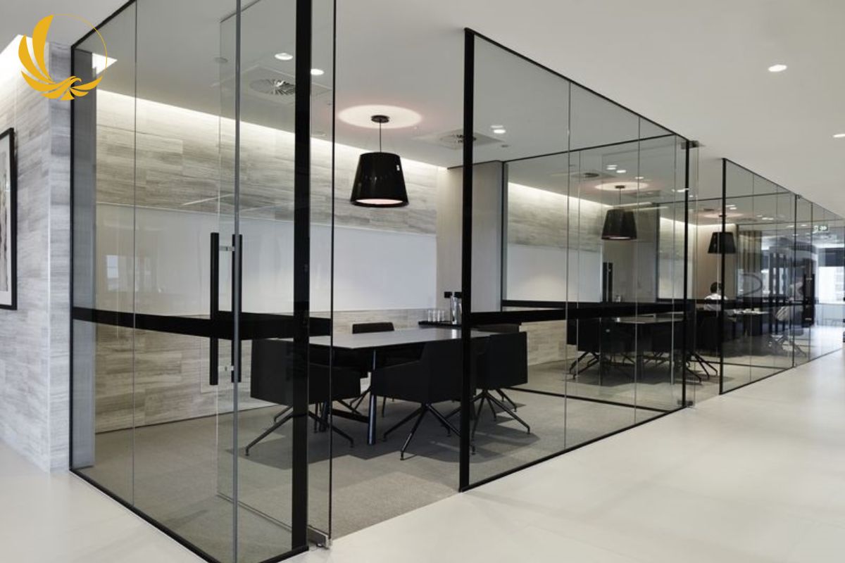 Mẫu vách nhôm kính chia ô nghệ thuật