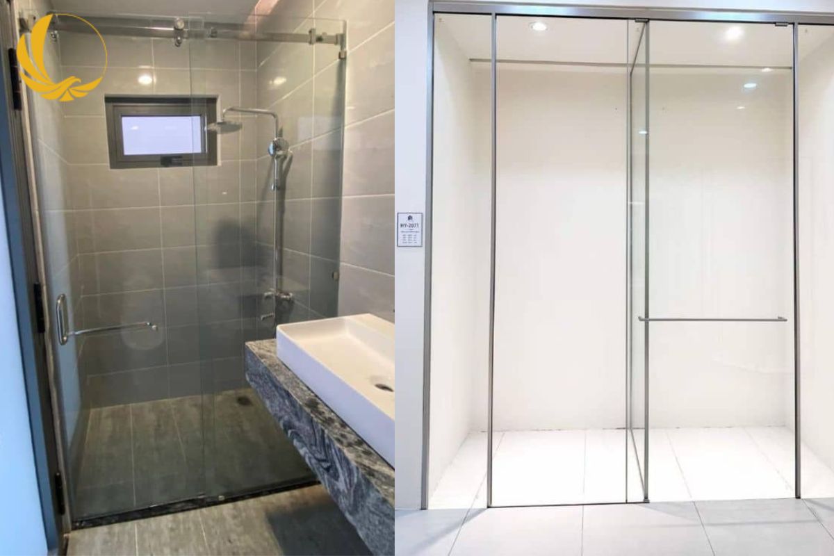 Ray trượt inox bạc sáng bóng tăng vẻ hiện đại cho phòng tắm