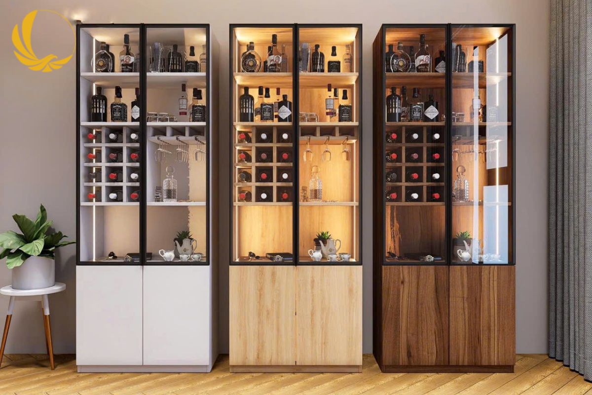 Thiết kế tủ rượu âm tường giúp tiết kiệm diện tích và tăng thẩm mỹ