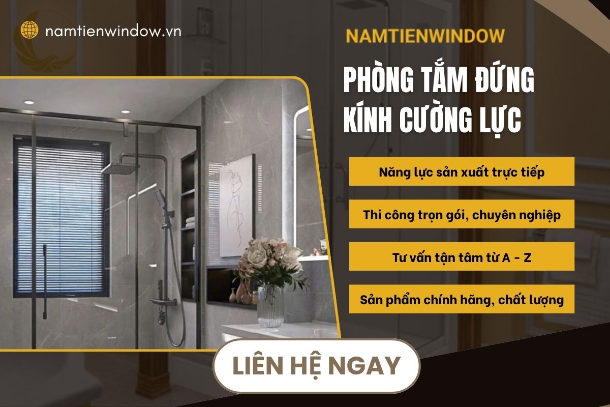 Đội ngũ Nam Tiến Window thi công phòng tắm kính đạt chuẩn chất lượng