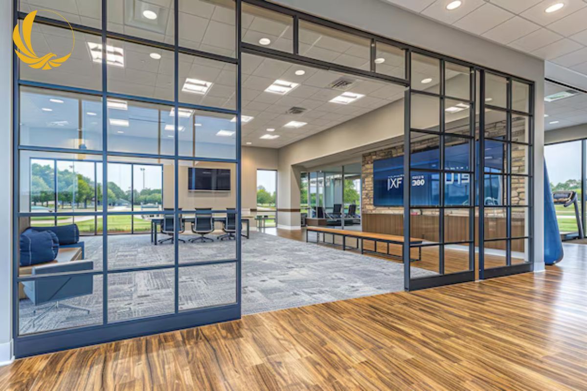 Vách ngăn văn phòng nhôm kính cố định