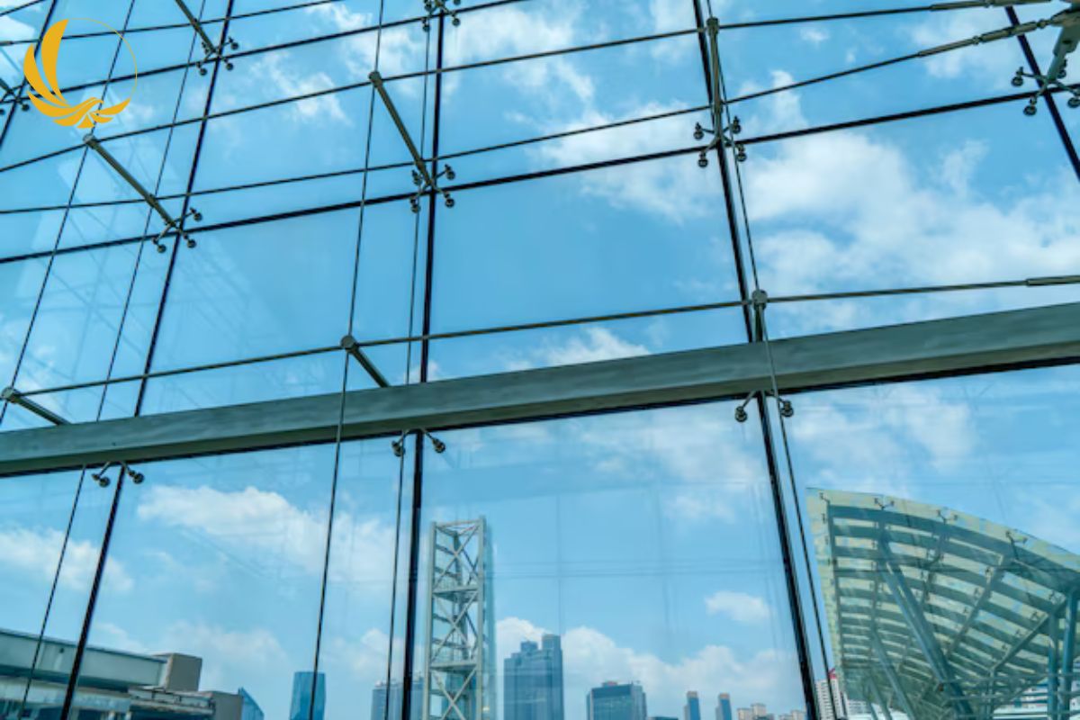 Mẫu vách kính Spider cao cấp cho showroom và sảnh lớn sang trọng