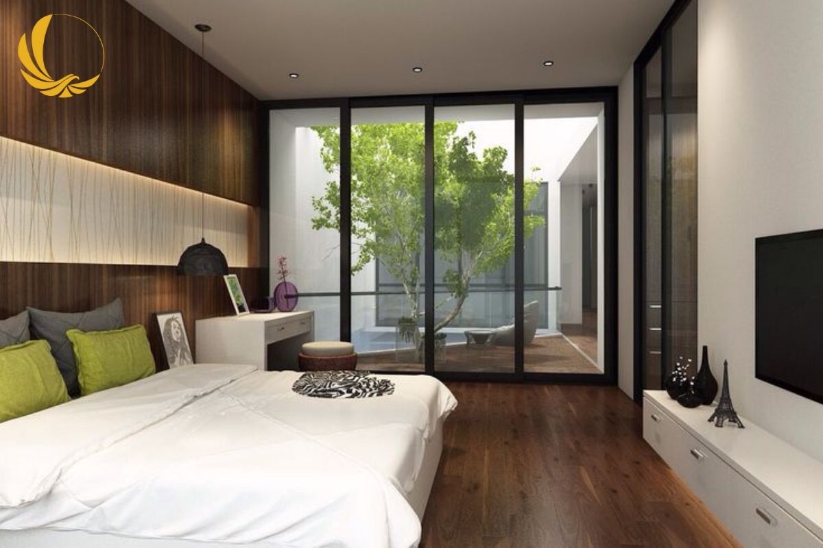 Vách nhôm kính phòng ngủ/phòng khách