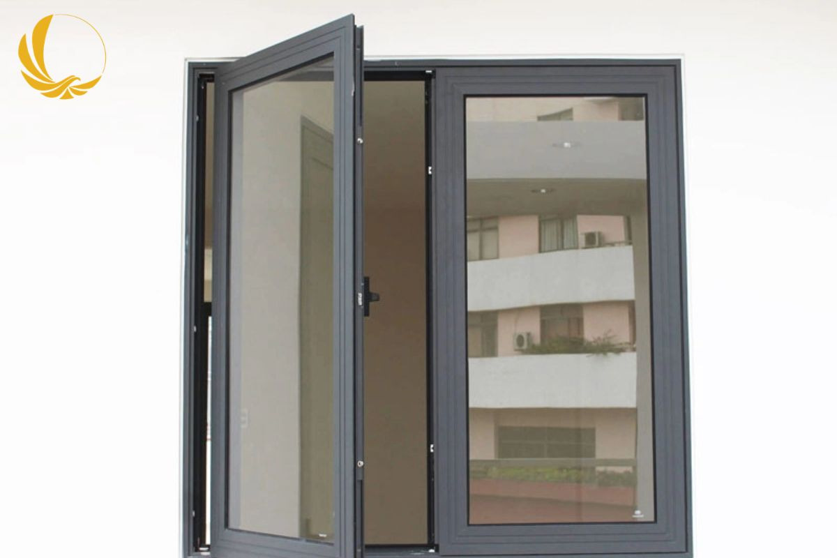 Cửa Sổ Mở Quay 2 Cánh Nhôm Xingfa sử dụng thanh nhôm hệ 55 nhập khẩu chính hãng