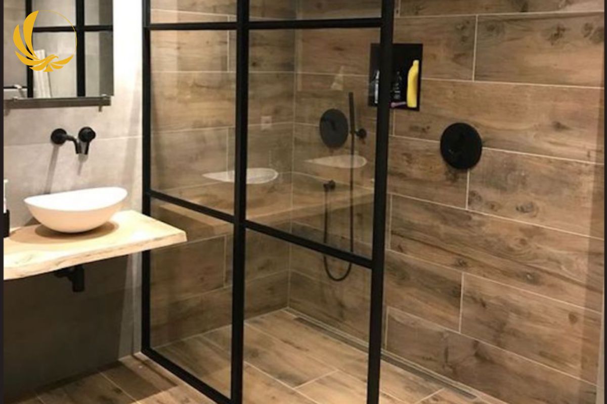 Vách ngăn phòng tắm khung nhôm chia ô độc đáo