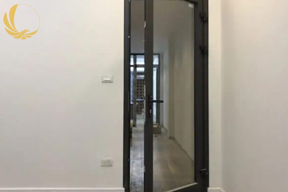 Mẫu cửa nhôm Xingfa 1 cánh màu xám ghi