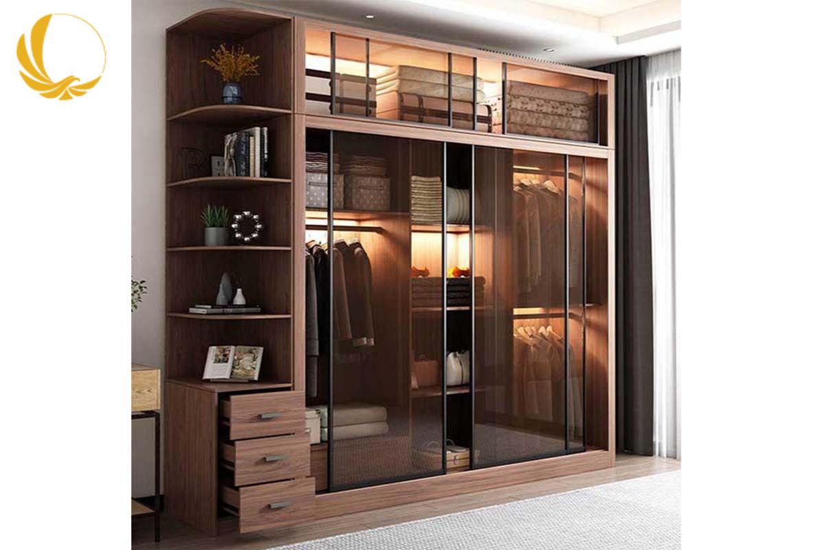 Dự án thi công tủ cánh kính khung nhôm đã hoàn thiện