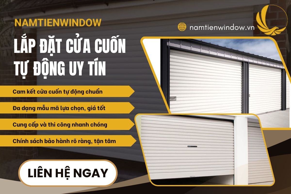 Đội ngũ Nam Tiến Window lắp đặt cửa cuốn tự động chuyên nghiệp