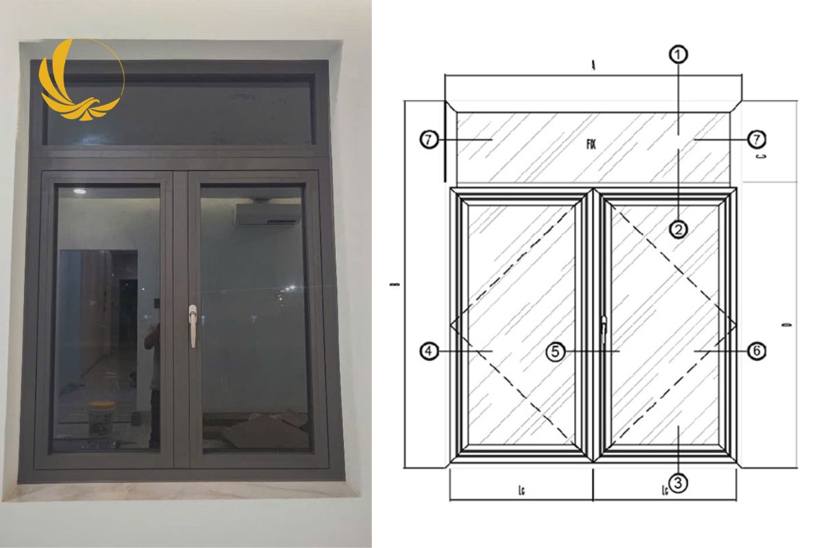 Cấu tạo tổng quan của cửa sổ nhôm Xingfa 2 cánh 