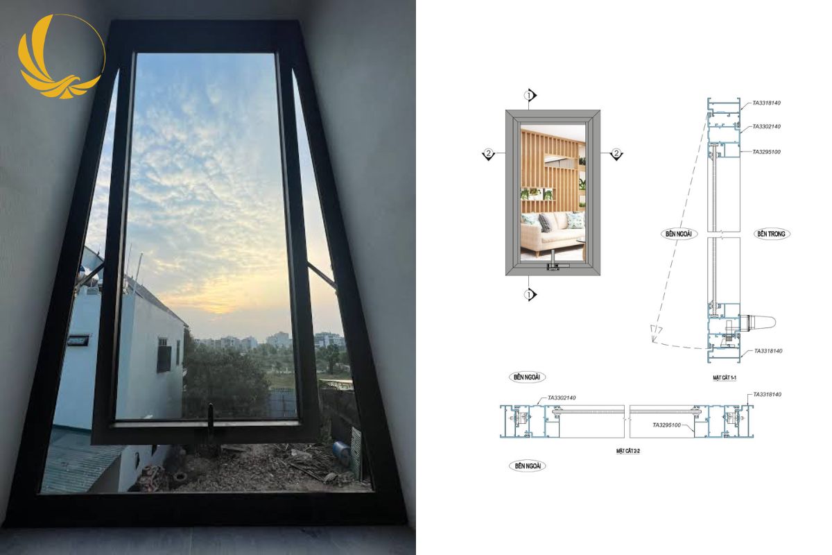 Cửa Sổ Nhôm Xingfa 1 Cánh 4 Cấu tạo cửa sổ nhôm Xingfa 1 cánh