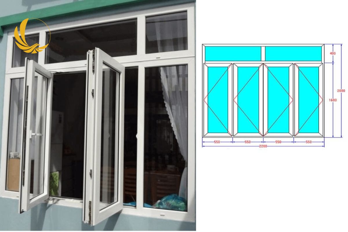 Cấu tạo tổng quan của cửa sổ nhôm Xingfa 4 cánh